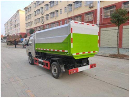 國六唐駿單輪4方掛桶垃圾車，汽油國六掛桶垃圾車