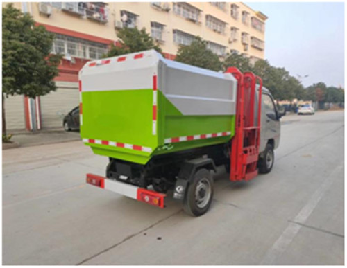 國六唐駿單輪4方掛桶垃圾車，汽油國六掛桶垃圾車