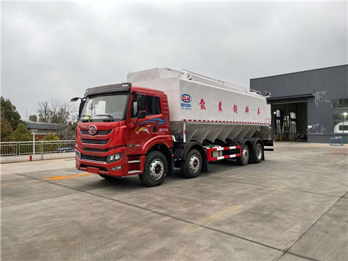 國六解放悍V前四后六40方散裝飼料運(yùn)輸車